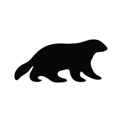 Obraz premium Honey badger silhouette vector art black