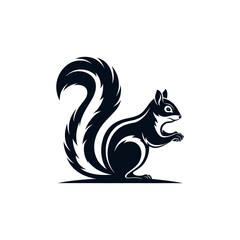squirrel silhouette logo vector line art logo design

