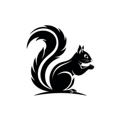 squirrel silhouette logo vector line art logo design
