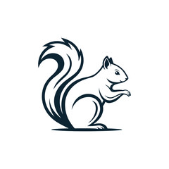 squirrel silhouette logo vector line art logo design
