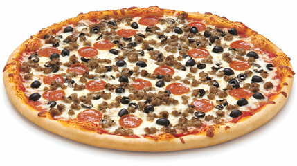 Appetizing pizza with assorted toppings