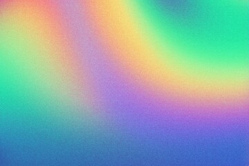 Colorful abstract gradient with smooth spectrum. Bright digital backdrop, modern style, vivid design. Lo-fi grain noise, multicolor vintage retro design.