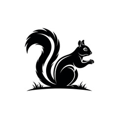 squirrel silhouette logo vector line art logo design
