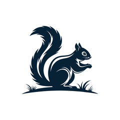 squirrel silhouette logo vector line art logo design
