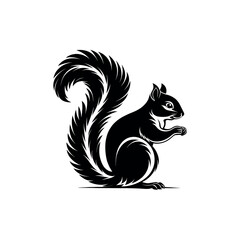 squirrel silhouette logo vector line art logo design
