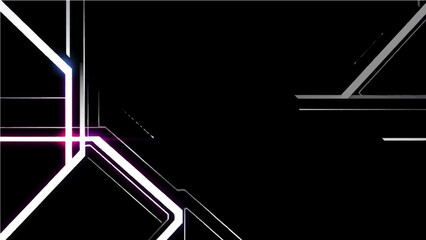 RGB Black abstract vertical banner set with white and black lines, arrows and angles. Dark modern sporty bright futuristic horizontal abstract background