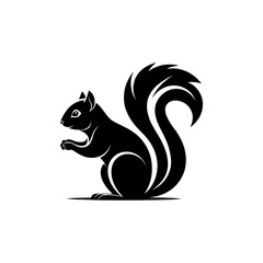 squirrel silhouette logo vector line art logo design
