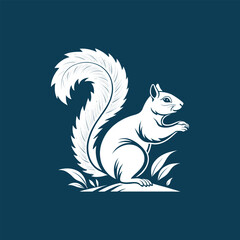 squirrel silhouette logo vector line art logo design
