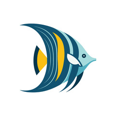 Vibrant Tropical Angelfish Illustration Perfect for Aquarium Enthusiasts and Marine Decor Creators