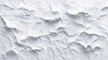 Obraz premium Blank white crumpled and creased paper poster texture background