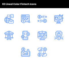 Lineal Color Fintech Icons