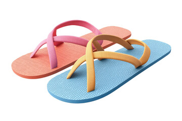 Stylish coral blue summer sandals perfect for beach vacations Soft on transparent background