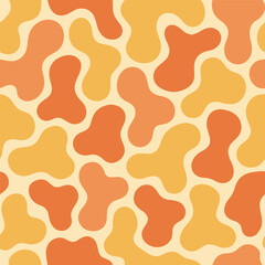 Seamless Abstract Blob Pattern in Warm Yellow and Orange Tones