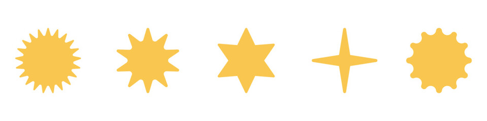 Sparkle star icons. Shine icons. Stars sparkles