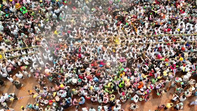 Traditional Song Nam Phra Ceremony with Luang Pho Phra Sai Buddha Statue Procession