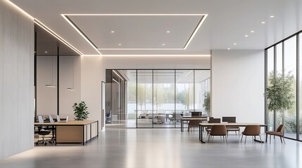 Modern Office Interior with Blurred Effect