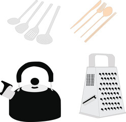 set of kitchen utensils