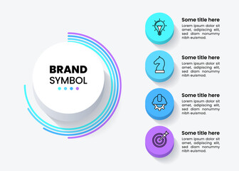 Infographic template. 4 buttons with icons and text