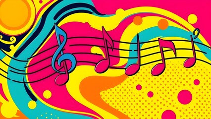musical note abstract colorful background
