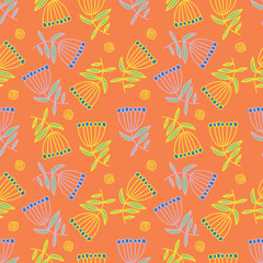 Abstract prints in the minimalist style. Botanical style with flowers and leaves. Pastel-colored patterns from the flower market.