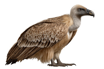 Obraz premium Vulture in cutout style with intricate feathers isolated on white or transparent background