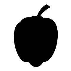 capsicum black silhouette on white background