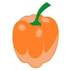 orange capsicum isolated on white background cooking ingredient vegetable