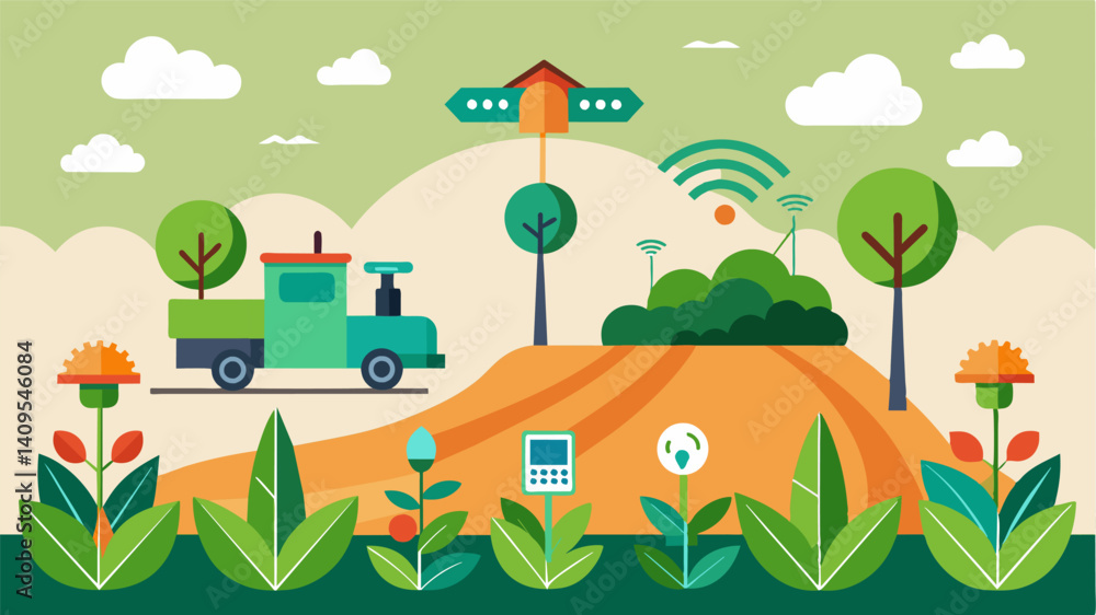Poster in addition to crop rotation a smart farm implements cover cropping techniques to increase biodivers