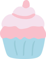 vector illustration of a pink cupcake