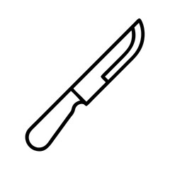Knife vector icon outline illustration, sharp blade knife, hunting knife, kitchen knife, tool, weapon