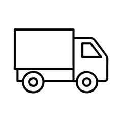 Delivery truck vector icon transportation logistics shipping service cargo vehicle transport van outline