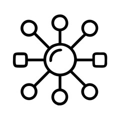 Network connection hub system data technology node internet communication connection diagram vector icon