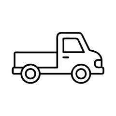 Outline truck vector design, pickup truck illustration, vehicle graphic, transport automobile drawing, car art