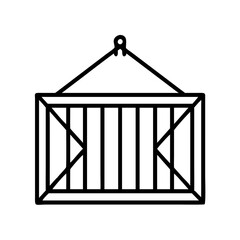 Outline container vector graphic for cargo shipping freight logistics transportation import export business
