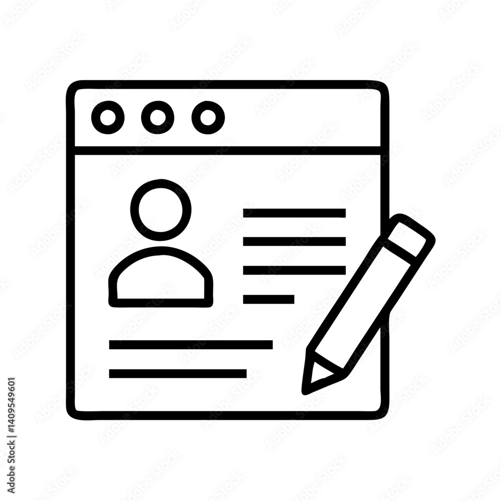 Poster profile edit user interface design user account management user profile edit pencil document form de