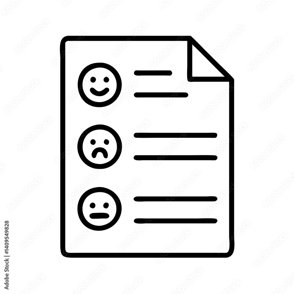 Poster feedback form survey customer satisfaction review rating experience report document evaluation analy