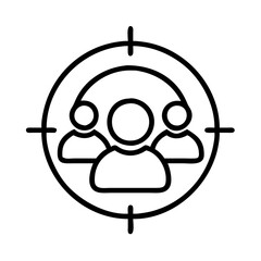 Targeting people group icon, focus on audience, customer targeting, market segmentation, team icon