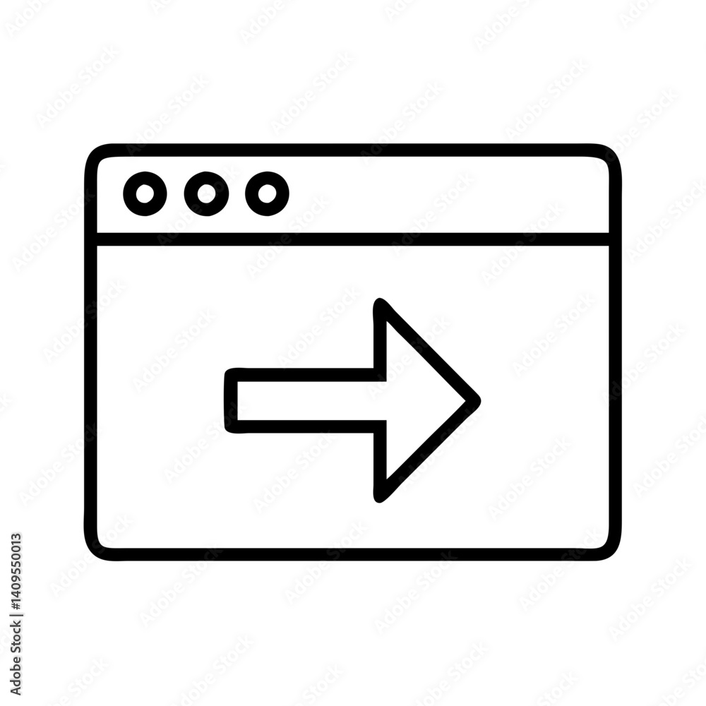 Poster arrow direction navigation next right sign interface forward icon symbol webpage button outline vect