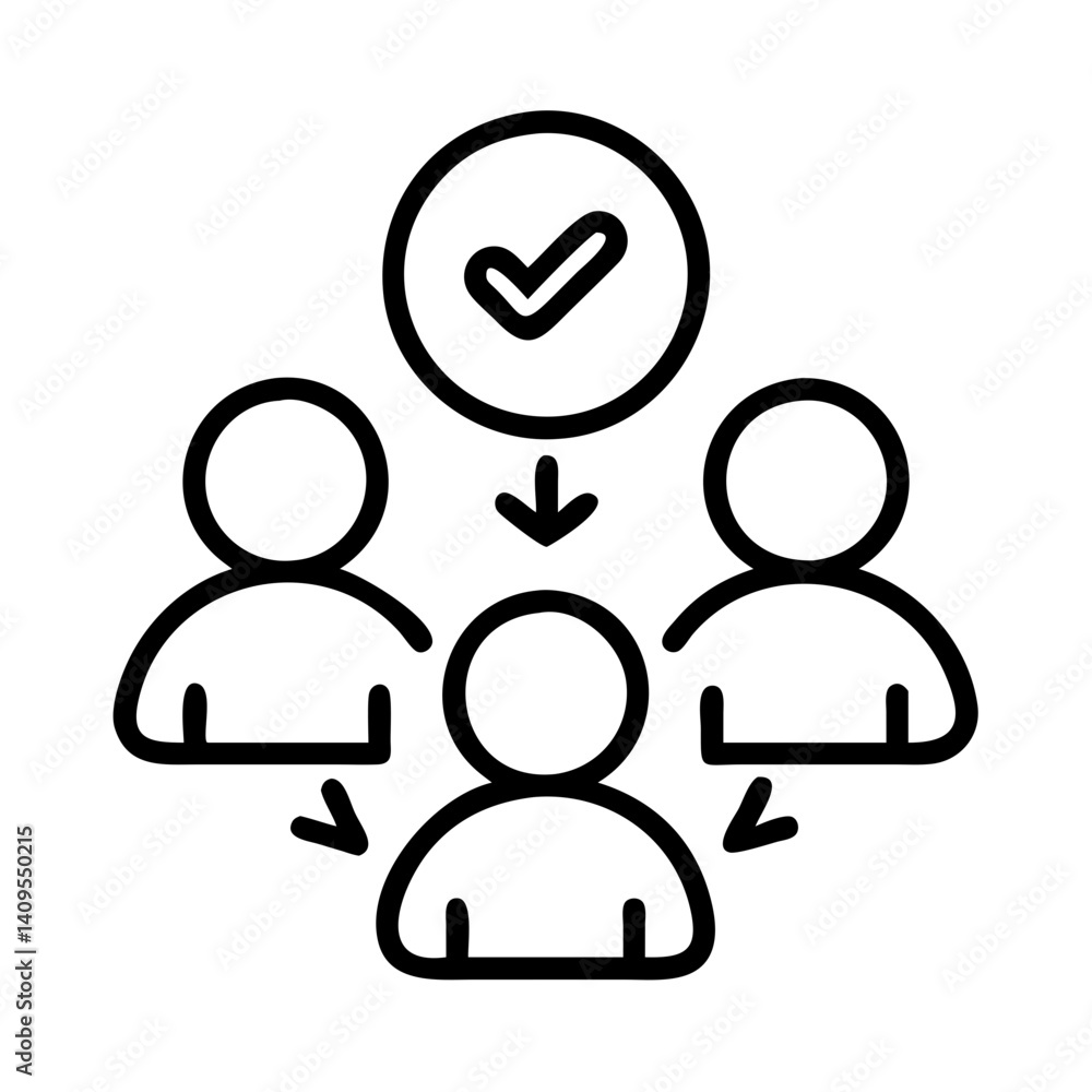 Poster teamwork approval process management workflow collaboration delegation assignment task checkmark