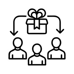 Gift sharing distribution present box people group community sharing gift giving present sharing