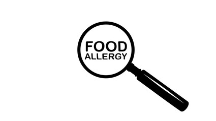 Food allergy symbol, black isolated silhouette