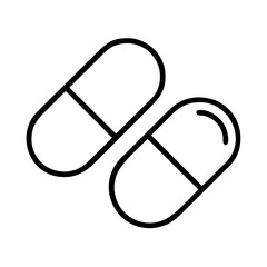 Outline capsules medication drugs pharmaceutical healthcare treatment prescription remedy aid
