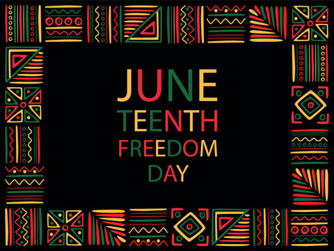 Juneteenth Independence Day american holiday, celebrated in June 19. African-American history and heritage. Poster, greeting card, banner. Vector illustration
