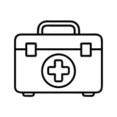 Fototapeta premium First aid kit medical emergency healthcare medicine safety box equipment health care outline icon vector