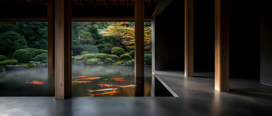 Tranquil Japanese Garden Courtyard