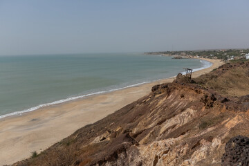 Aerial view of Popenguine Nature Reserve from the cliff Atlantic ocean Senegal