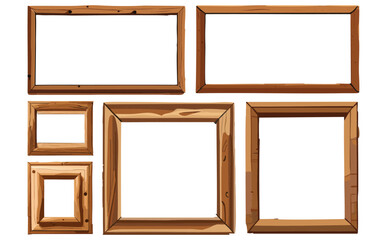 木製額縁ベクターイラストセット