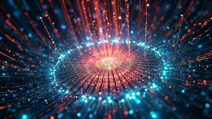 molecular Microbiologie 3D, Abstract spheres molecular structure neural network,