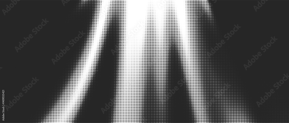 Aufkleber Monochrome Halftone Dot Gradient Background with Overlapping Circles in Vector Format Featuring Black and White Geometric Pattern for Modern Artistic and Creative Design Concepts.