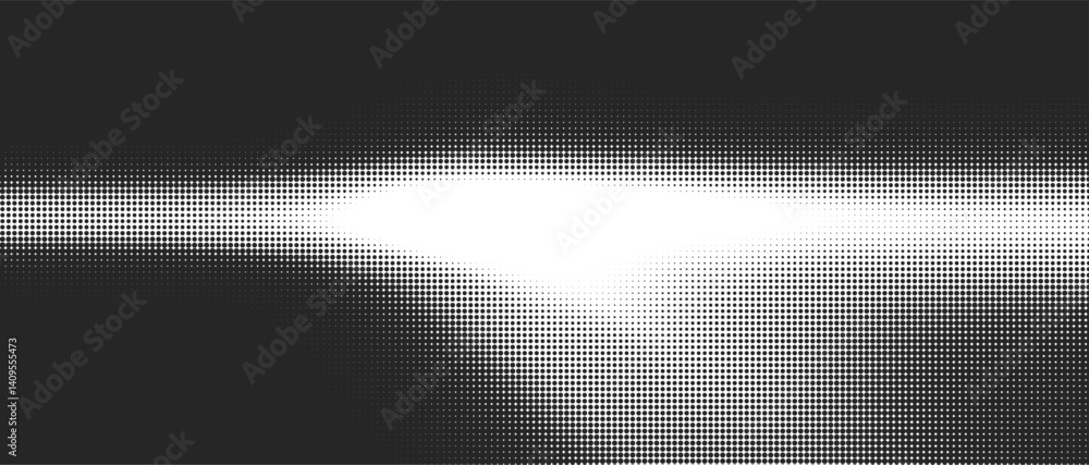 Aufkleber Halftone Pattern with Worn Texture and Grainy Noise on Black and White Background, Featuring Abstract Dots and Gradients for Creative Graphic Design and Illustration Projects.